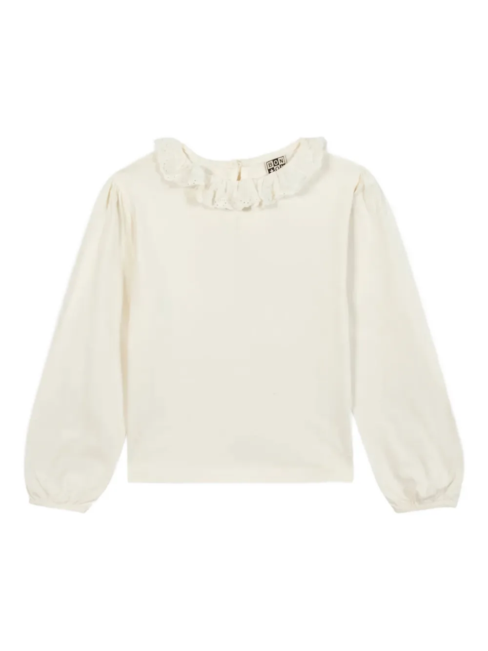 Футболка с вышивкой и оборчатым воротником Bonton, бежевый
Футболка с вышивкой и оборчатым воротником Bonton, бежевый