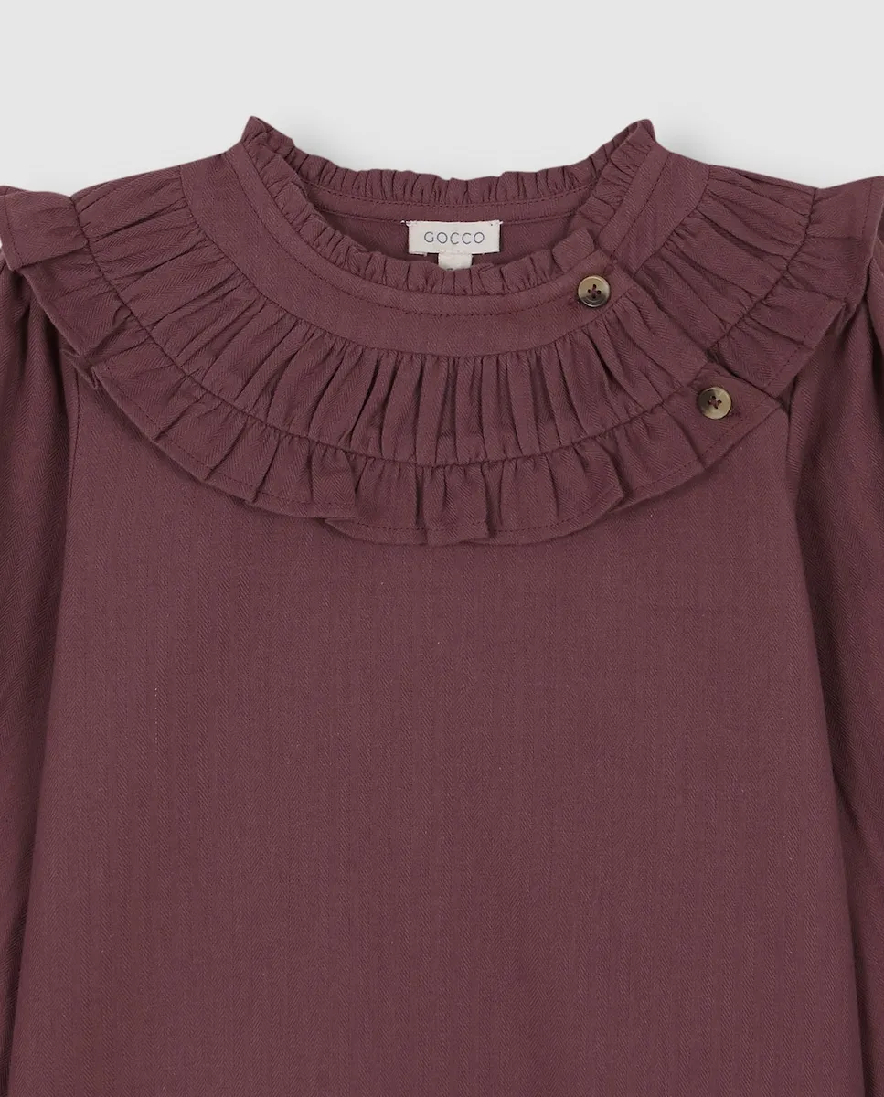 Девичья рубашка с воланом на воротнике, фиолетовая Gocco
Девичья рубашка с воланом на воротнике, фиолетовая Gocco