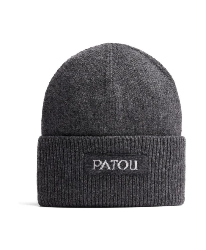 Черная вязаная кепка с логотипом и козырьком Patou, черный
Черная вязаная кепка с логотипом и козырьком Patou, черный