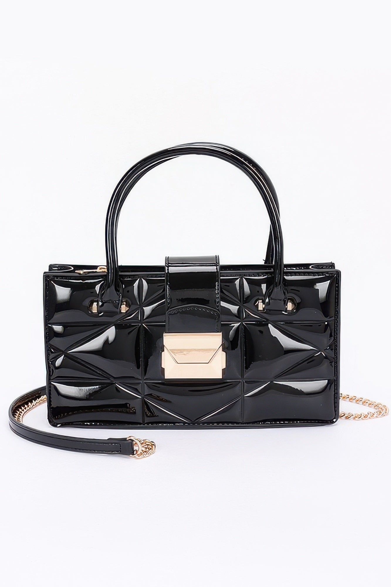 Клатч с эмалированной ручкой с тиснением FASHNZFAB, черный
Клатч с эмалированной ручкой с тиснением FASHNZFAB, черный