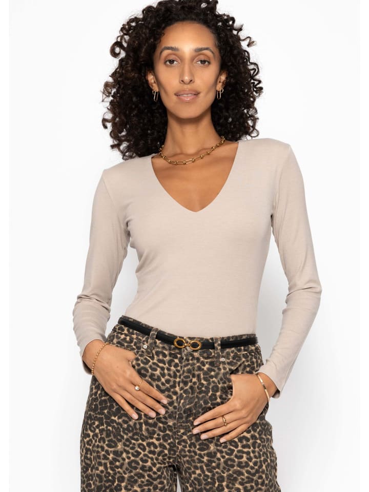 SASSYCLASSY Боди с длинными рукавами и V-образным вырезом, бежевого цвета
SASSYCLASSY Боди с длинными рукавами и V-образным вырезом, бежевого цвета