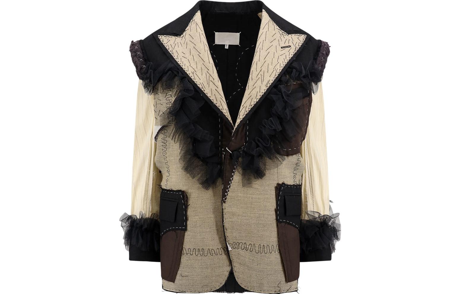 Блейзер с деконструированным дизайном, однобортный, с рюшами Maison Margiela, коричневый
Блейзер с деконструированным дизайном, однобортный, с рюшами Maison Margiela, коричневый