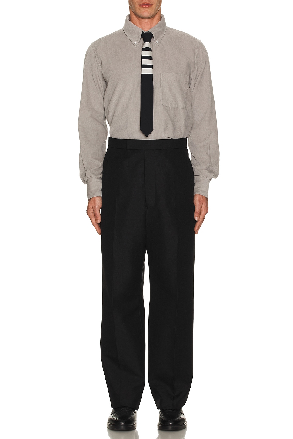 Вельветовая рубашка прямого кроя Thom Browne, светло-серый
Вельветовая рубашка прямого кроя Thom Browne, светло-серый