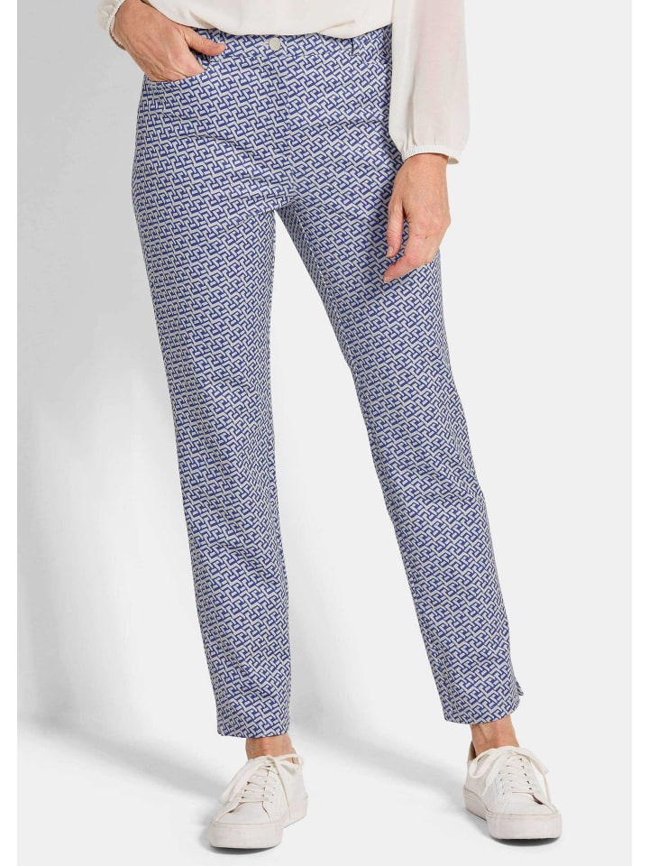 Брюки облегающего кроя с высокой талией, бежевого/королевского синего цвета/с узором GOLDNER
Брюки облегающего кроя с высокой талией, бежевого/королевского синего цвета/с узором GOLDNER