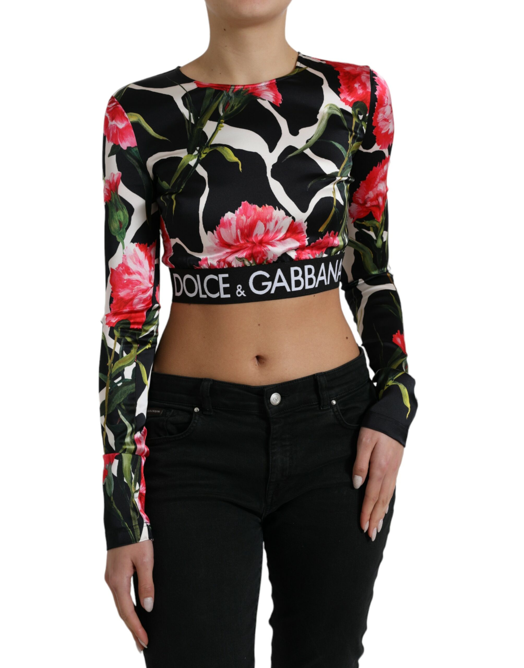 Элегантный укороченный топ-блузка с цветочным принтом Dolce & Gabbana, мультиколор
Элегантный укороченный топ-блузка с цветочным принтом Dolce & Gabbana, мультиколор