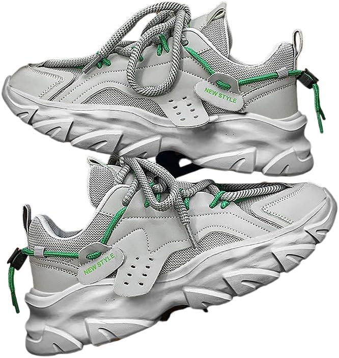 HCHCTRY Кроссовки на толстую подошву на все сезоны, винтажные с шнуровкой, массивные кроссовки для мужчин - удобные и нескользящие для активного отдыха на улице, серый
HCHCTRY Кроссовки на толстую подошву на все сезоны, винтажные с шнуровкой, массивные кроссовки для мужчин - удобные и нескользящие для активного отдыха на улице, серый