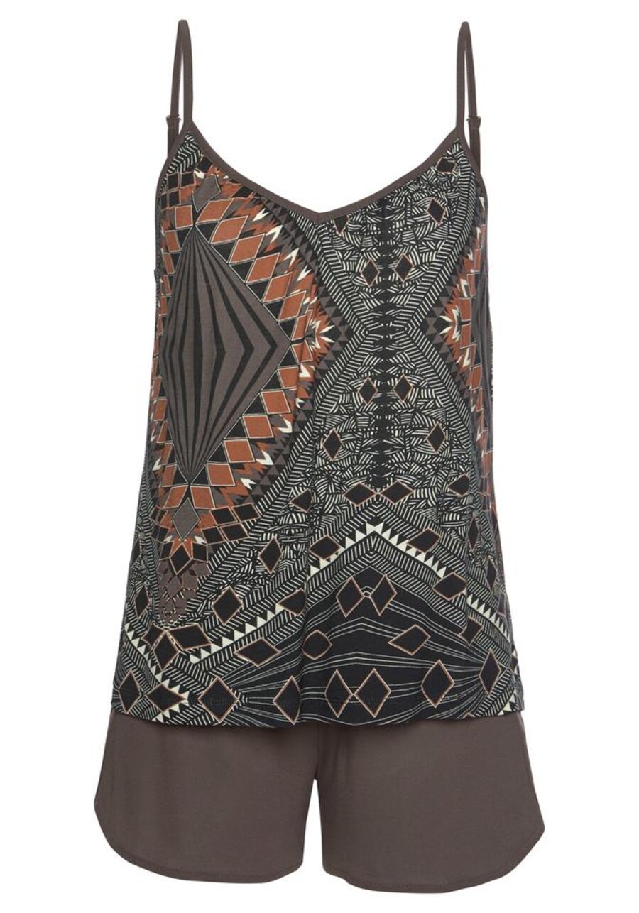Короткий пижамный комплект LASCANA, коричневый
Короткий пижамный комплект LASCANA, коричневый