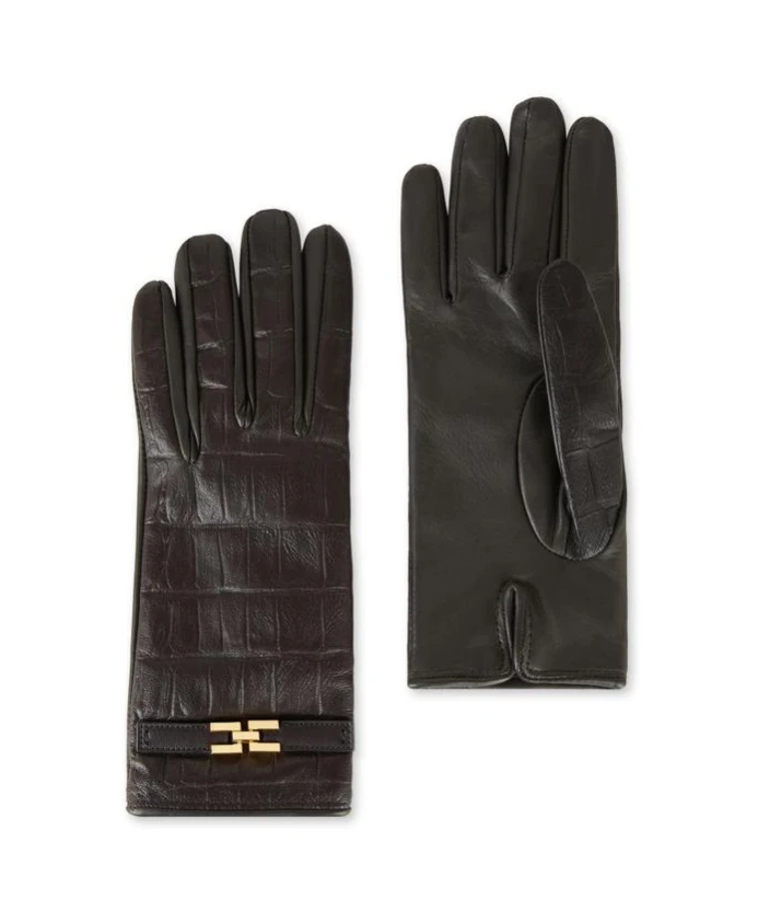 Перчатки из кожи наппа с логотипом. Elisabetta Franchi, коричневый
Перчатки из кожи наппа с логотипом. Elisabetta Franchi, коричневый