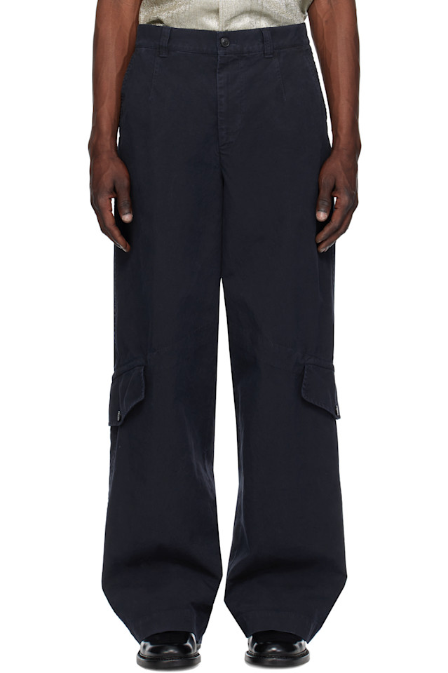 Хлопковые карго-брюки Dries Van Noten, синий
Хлопковые карго-брюки Dries Van Noten, синий