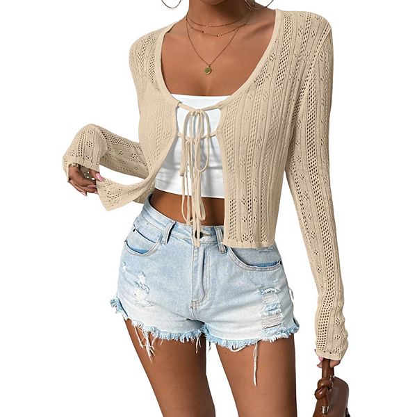 Женский кардиган с завязкой спереди, ручной вязки, с узором из милых цветочков Maxxis Merch, Apricot
Женский кардиган с завязкой спереди, ручной вязки, с узором из милых цветочков Maxxis Merch, Apricot