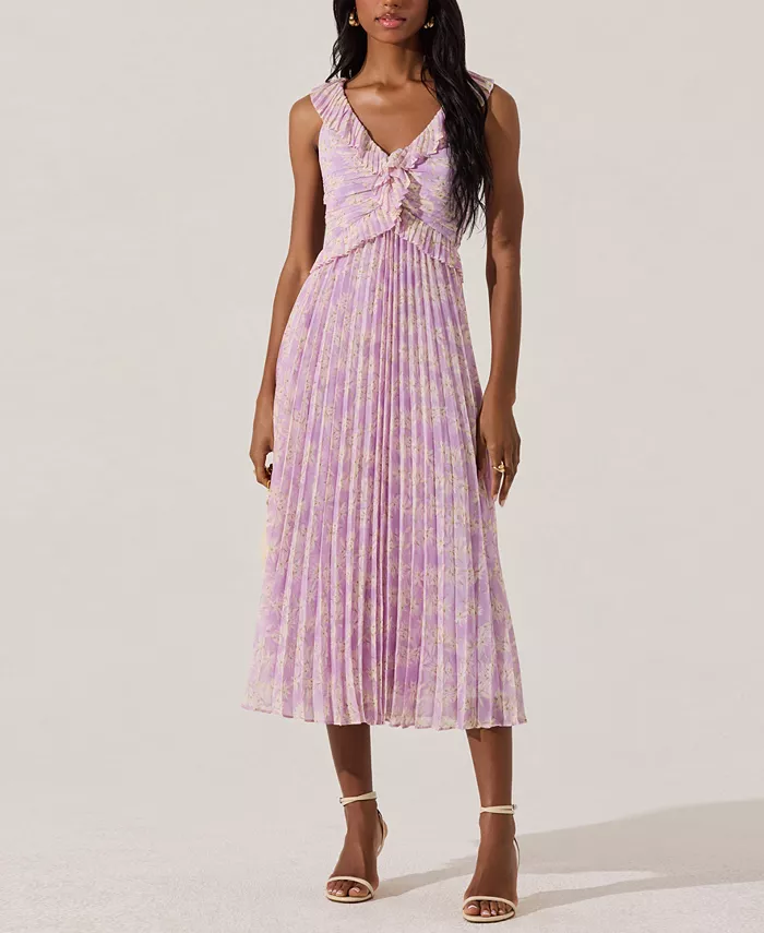 Женское платье с плиссированными рюшами ASTR the Label, фиолетовый
Женское платье с плиссированными рюшами ASTR the Label, фиолетовый