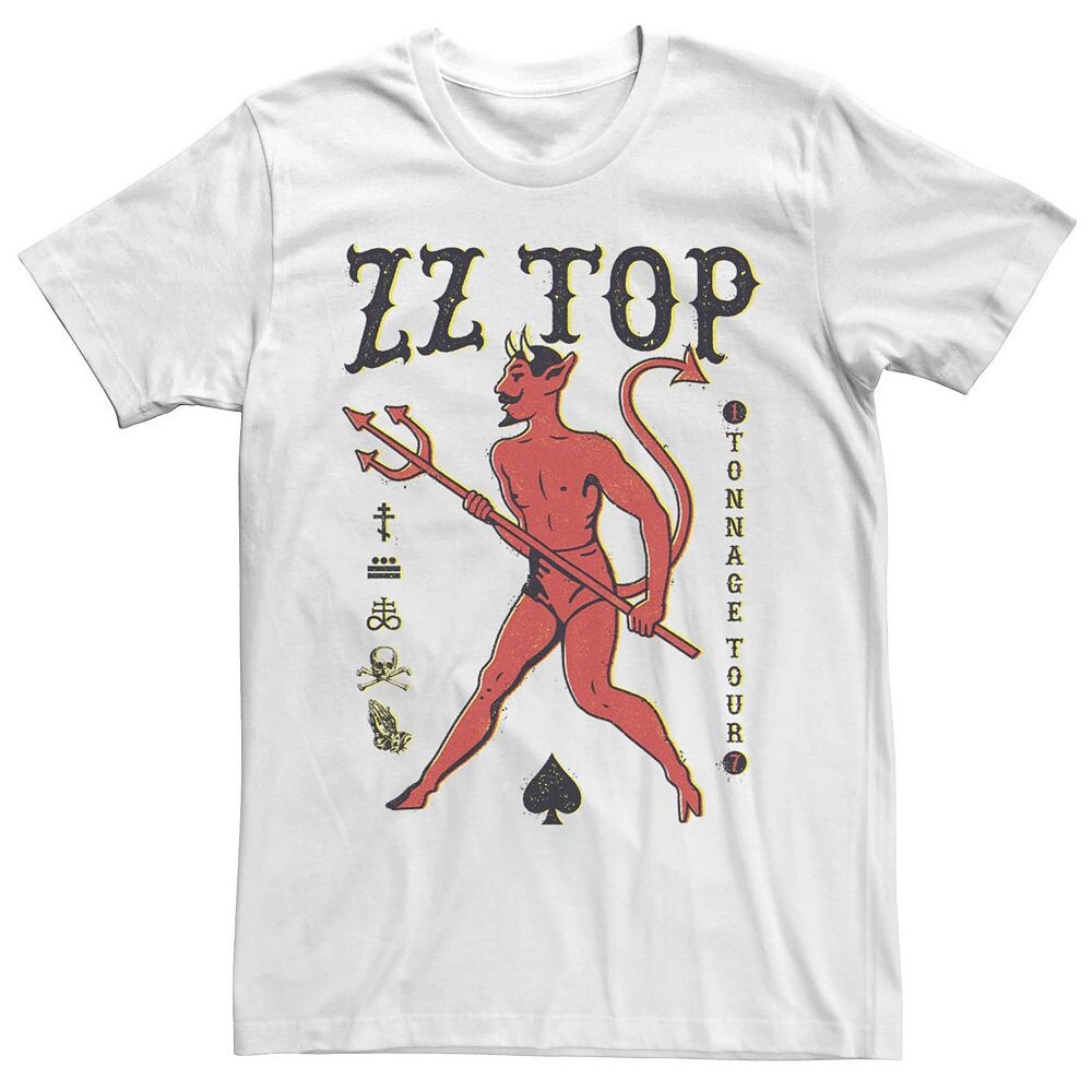 Мужская футболка ZZ Top Tonage Tour Vintage Devil Portrait Licensed Character, белый 
Мужская футболка ZZ Top Tonage Tour Vintage Devil Portrait Licensed Character, белый