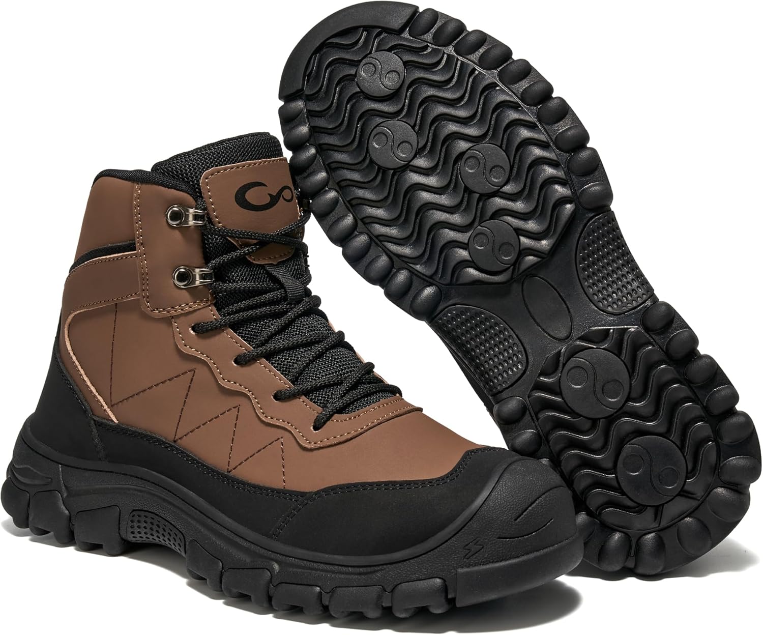 Ботинки Aomigoct с металлическим носком для мужчин: противоскользящие водонепроницаемые защитные строительные туфли, коричневый
Ботинки Aomigoct с металлическим носком для мужчин: противоскользящие водонепроницаемые защитные строительные туфли, коричневый