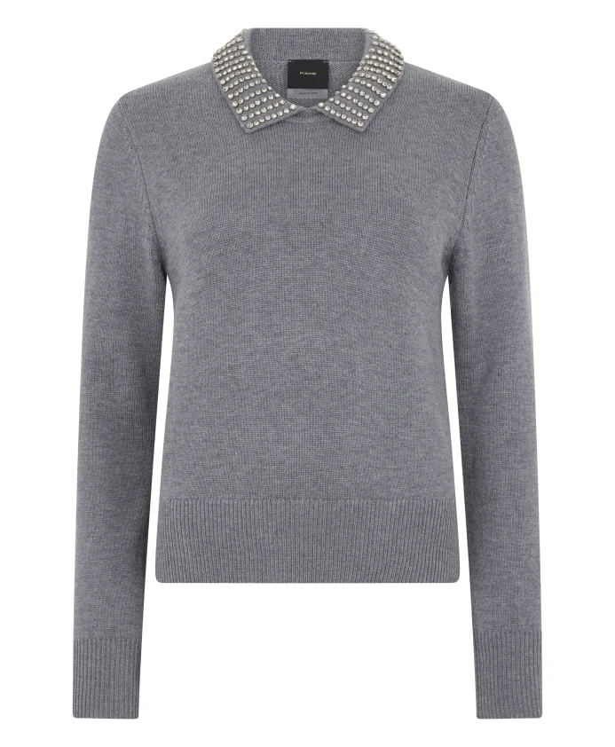 Свитер-Поло из смесовой шерсти Pinko, серый
Свитер-Поло из смесовой шерсти Pinko, серый