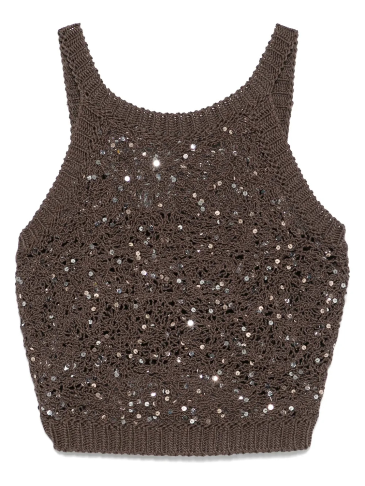 Майка, украшенная пайетками Peserico, коричневый
Майка, украшенная пайетками Peserico, коричневый
