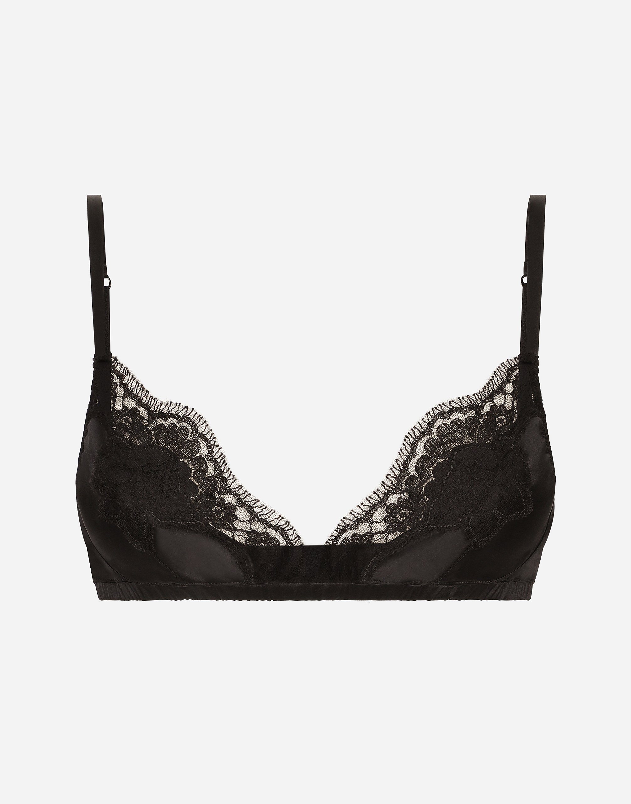 Атласный бра без косточек с кружевной отделкой Dolce & Gabbana, черный
Атласный бра без косточек с кружевной отделкой Dolce & Gabbana, черный