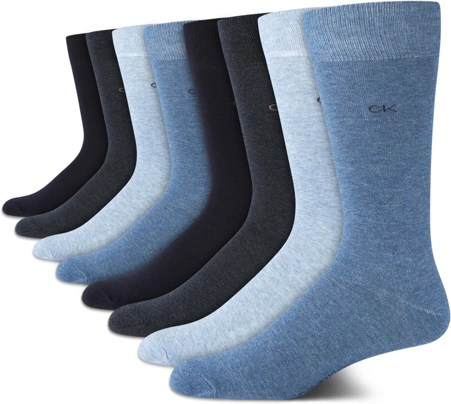 Мужские носки Calvin Klein под наряд - 8 пар дышащих рабочих носков из хлопковой смеси для мужчин, для повседневного делового и официального ношения, Blue Solid
Мужские носки Calvin Klein под наряд - 8 пар дышащих рабочих носков из хлопковой смеси для мужчин, для повседневного делового и официального ношения, Blue Solid