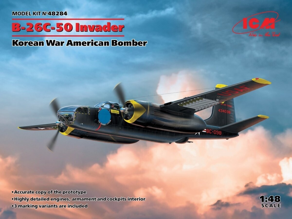 ICM 48284 Douglas B-26C-50 Invader Американский бомбардировщик Корейской войны 1/48 Inna marka
