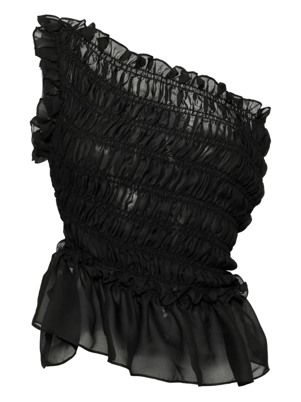 Топ с открытыми плечами и сборками Rokh, черный
Топ с открытыми плечами и сборками Rokh, черный