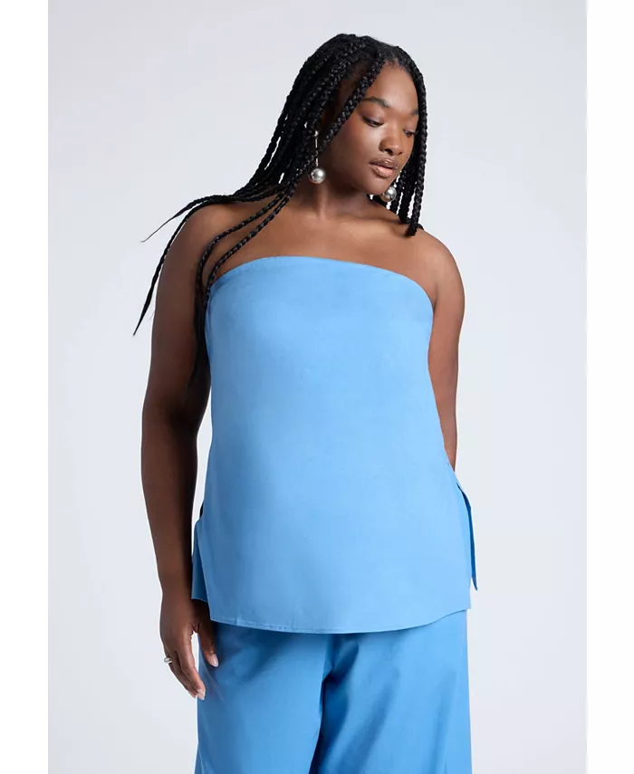 Женский топ-труба из льняной смеси ELOQUII, синий
Женский топ-труба из льняной смеси ELOQUII, синий