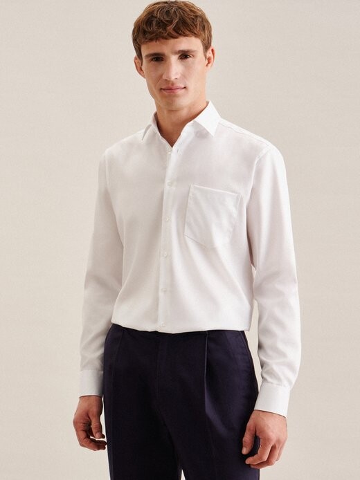 Деловая рубашка стандартного размера с длинным рукавом Seidensticker, белый
Деловая рубашка стандартного размера с длинным рукавом Seidensticker, белый