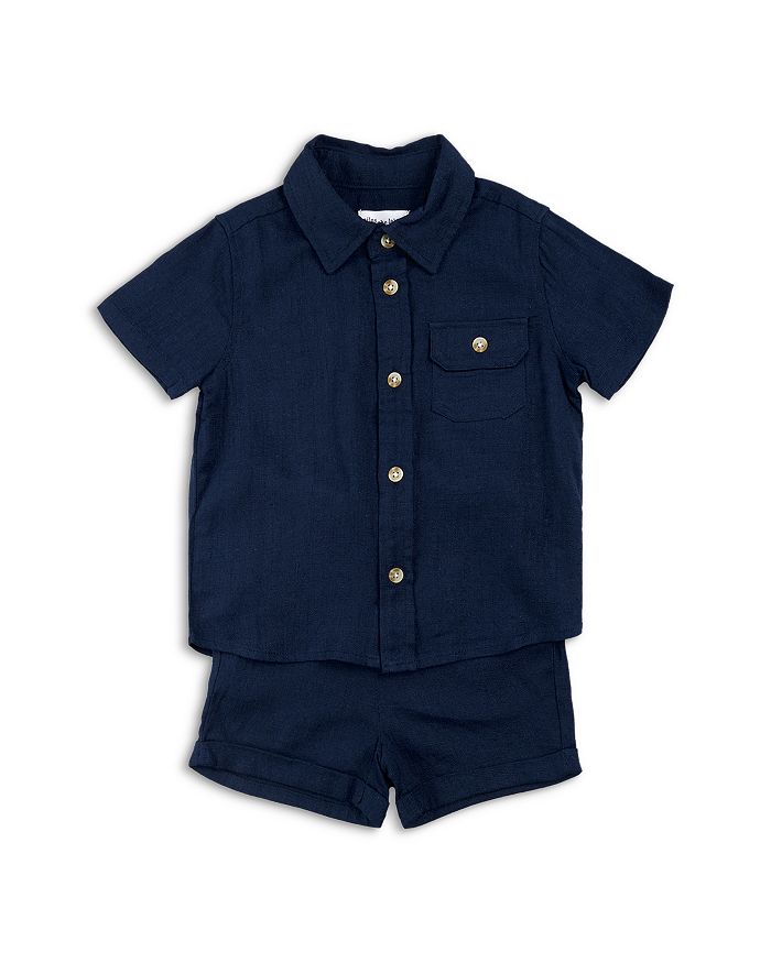 Детский комплект из рубашки и шорт в рубчик для мальчиков - Baby Miles The Label, синий
Детский комплект из рубашки и шорт в рубчик для мальчиков - Baby Miles The Label, синий