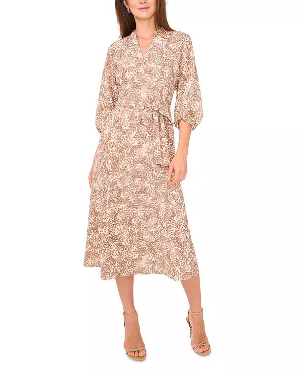 Платье миди с V-образным вырезом и рукавами три четверти Vince Camuto, бежевый
Платье миди с V-образным вырезом и рукавами три четверти Vince Camuto, бежевый