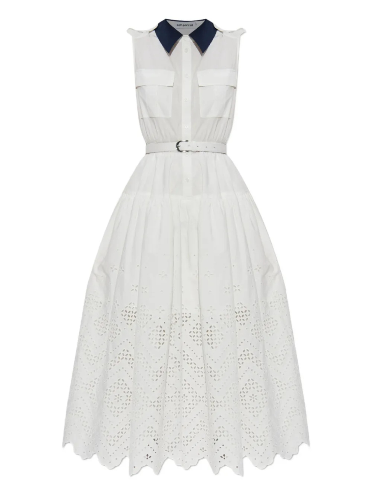 Платье миди с поясом Self-Portrait, белый
Платье миди с поясом Self-Portrait, белый