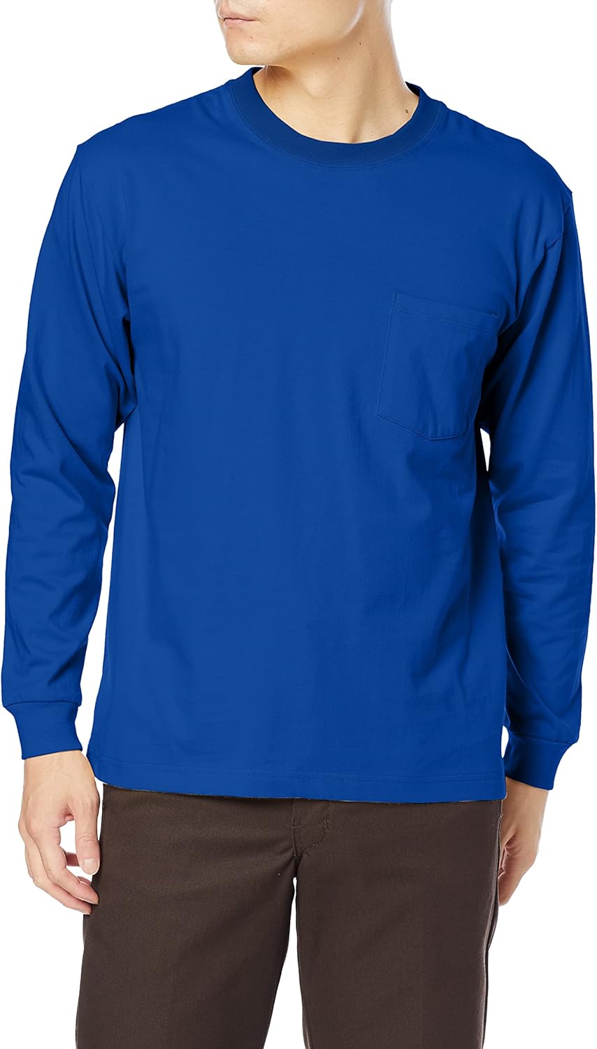 Мужская футболка Hanes H5196 Beefy-T с длинными рукавами и карманом, круглый вырез, 100% хлопок, без этикетки, синий
Мужская футболка Hanes H5196 Beefy-T с длинными рукавами и карманом, круглый вырез, 100% хлопок, без этикетки, синий