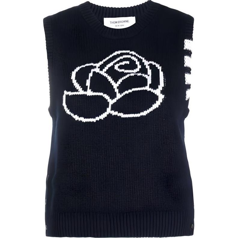THOM BROWNE Цветной ажурный топ без рукавов, Marine Blue
THOM BROWNE Цветной ажурный топ без рукавов, Marine Blue