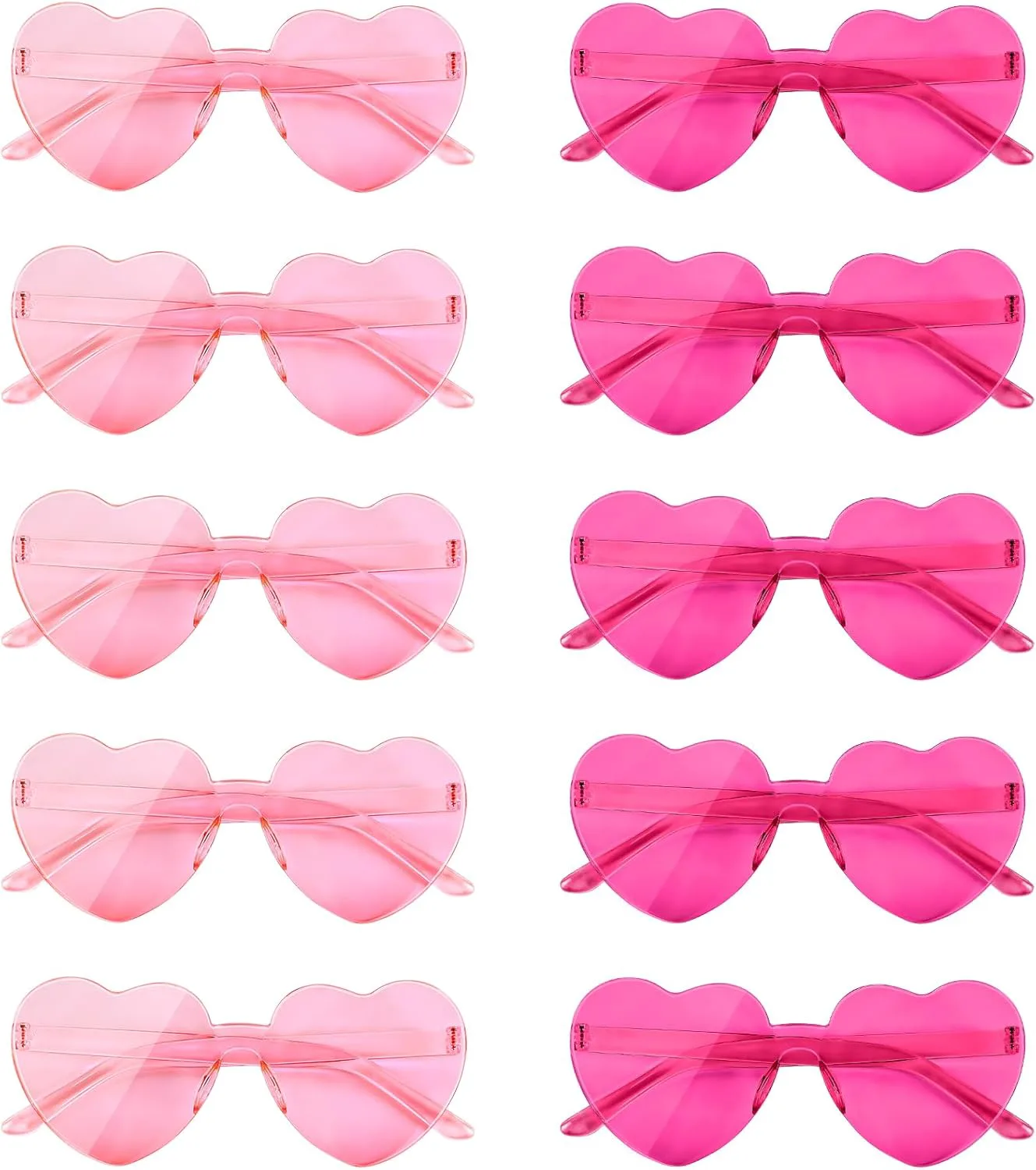 NACHLYNN 10 пар солнцезащитных очков в форме сердца для женщин, без оправы, конфетные цвета, для костюмов и косплея (розовый, розово-красный), Pink, Rose Red
NACHLYNN 10 пар солнцезащитных очков в форме сердца для женщин, без оправы, конфетные цвета, для костюмов и косплея (розовый, розово-красный), Pink, Rose Red
