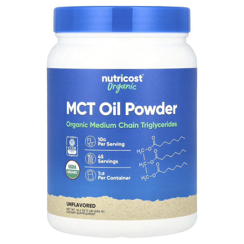 Nutricost, Порошок из органического масла MCT, без ароматизаторов, 454 г (16,2 унции)
Nutricost, Порошок из органического масла MCT, без ароматизаторов, 454 г (16,2 унции)