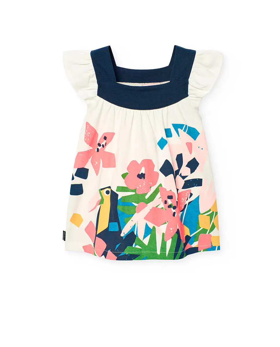 Платье для девочки из хлопка с принтом Boboli, белый
Платье для девочки из хлопка с принтом Boboli, белый