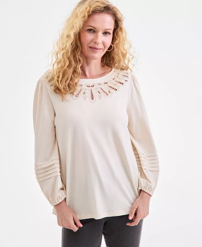 Женский вязаный свитер с длинными рукавами и вышивкой Style & Co, слоновая кость/кремовый
Женский вязаный свитер с длинными рукавами и вышивкой Style & Co, слоновая кость/кремовый