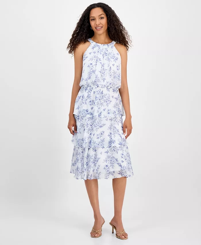 Женское платье с цветочным принтом из шифона, многоярусное, силуэт "фит-энд-флэр" Robbie Bee, мультиколор
Женское платье с цветочным принтом из шифона, многоярусное, силуэт "фит-энд-флэр" Robbie Bee, мультиколор