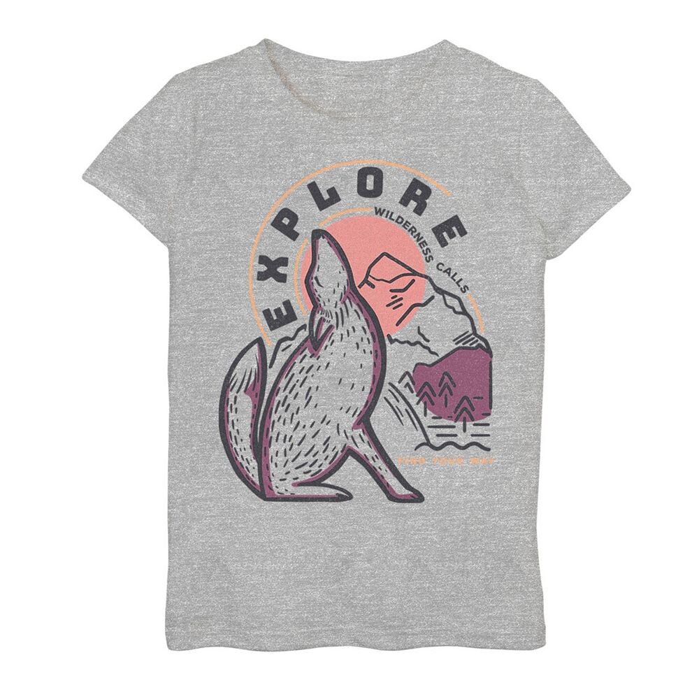 Футболка с рисунком волка и заката для девочек 7–16 лет «Explore Wilderness Calls» Licensed Character, цвет Athletic Heather
Футболка с рисунком волка и заката для девочек 7–16 лет «Explore Wilderness Calls» Licensed Character, цвет Athletic Heather