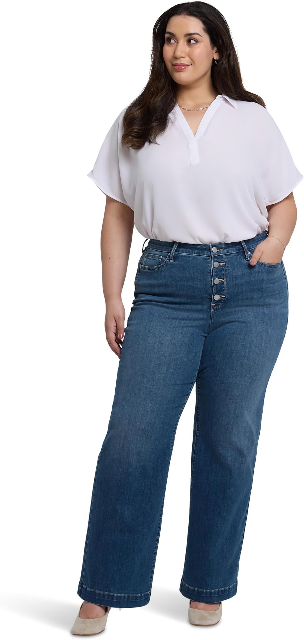 Джинсы NYDJ Plus Teresa Wide Leg Jeans With Exposed Button Fly, цвет Costa Brava
Джинсы NYDJ Plus Teresa Wide Leg Jeans With Exposed Button Fly, цвет Costa Brava