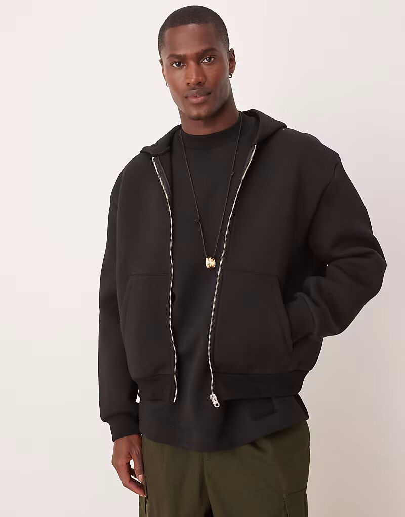 Толстовка свободного кроя из плотной ткани с капюшоном ASOS DESIGN черного цвета с застежкой-молнией
Толстовка свободного кроя из плотной ткани с капюшоном ASOS DESIGN черного цвета с застежкой-молнией
