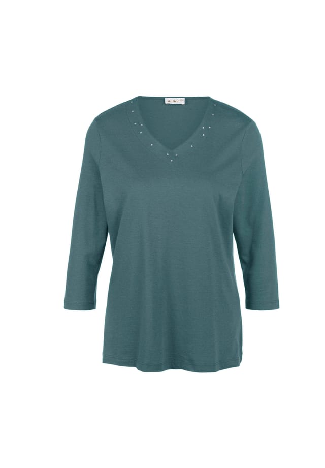 Короткий размер: футболка с очаровательным вырезом и стразами. Goldner, цвет salbei
Короткий размер: футболка с очаровательным вырезом и стразами. Goldner, цвет salbei