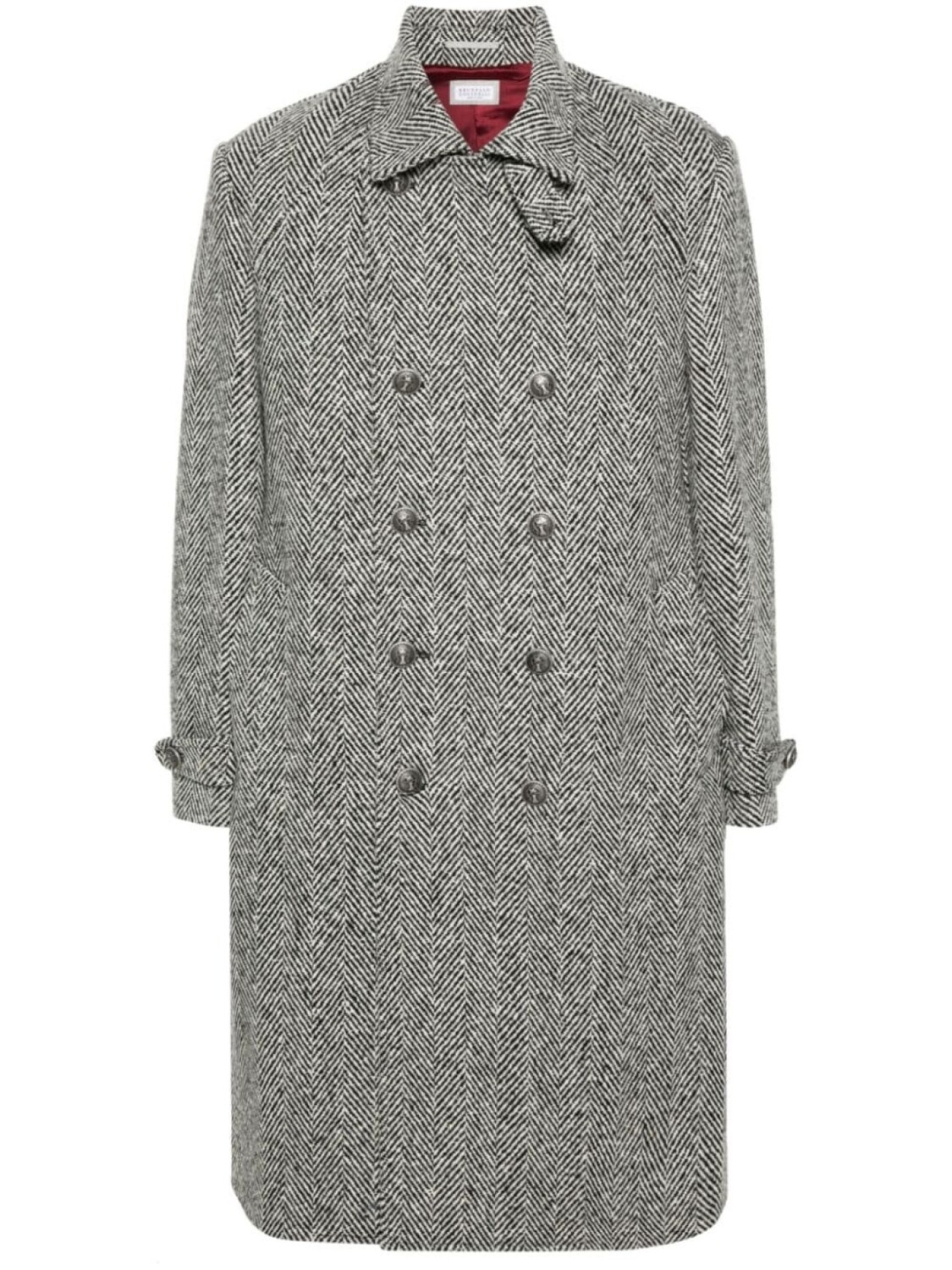 Brunello Cucinelli двубортное пальто с узором в елочку, черный
Brunello Cucinelli двубортное пальто с узором в елочку, черный