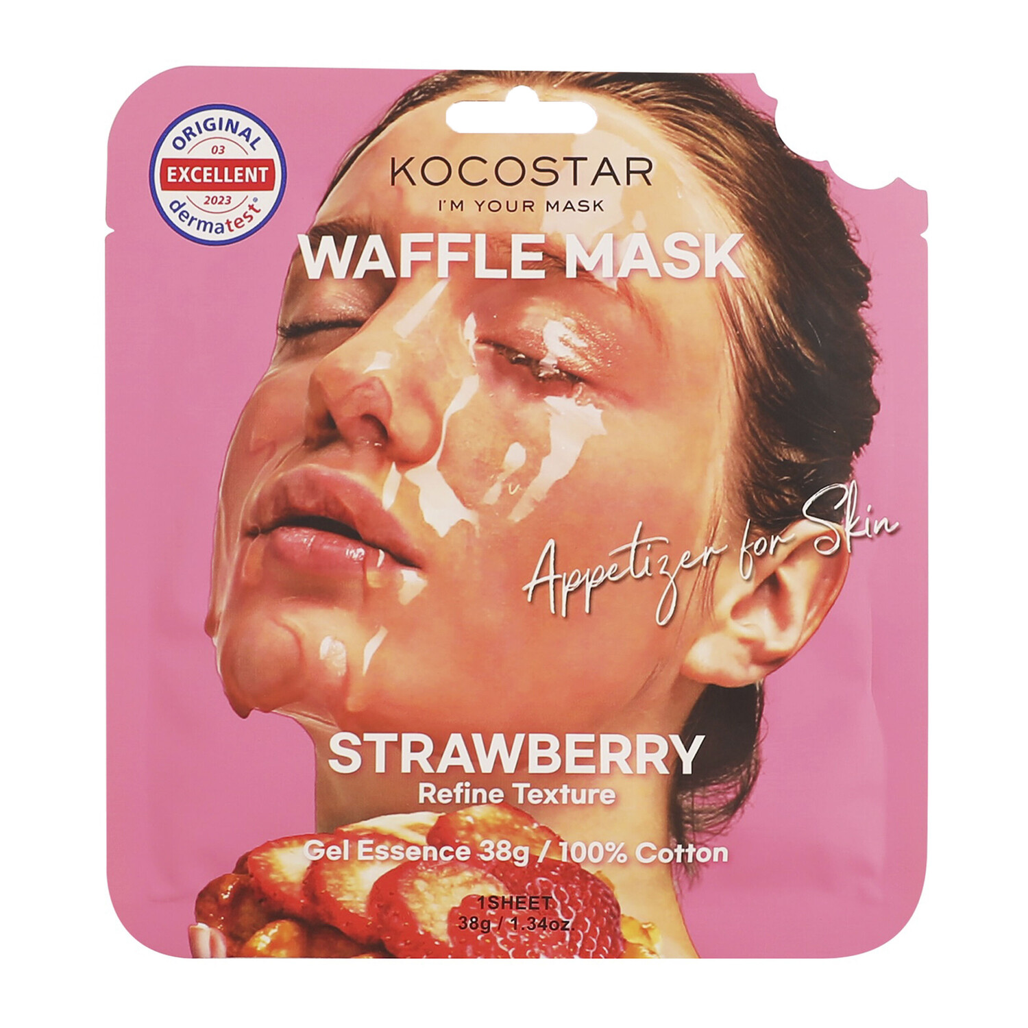 Маска для лица клубника Kocostar Waffle Mask, 38 гр
Маска для лица клубника Kocostar Waffle Mask, 38 гр