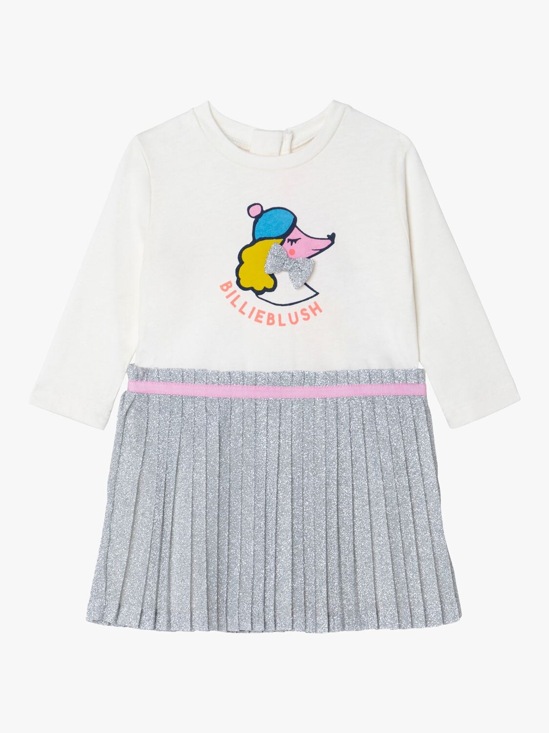Платье с плиссированной юбкой Billieblush Baby, белый/серый
Платье с плиссированной юбкой Billieblush Baby, белый/серый