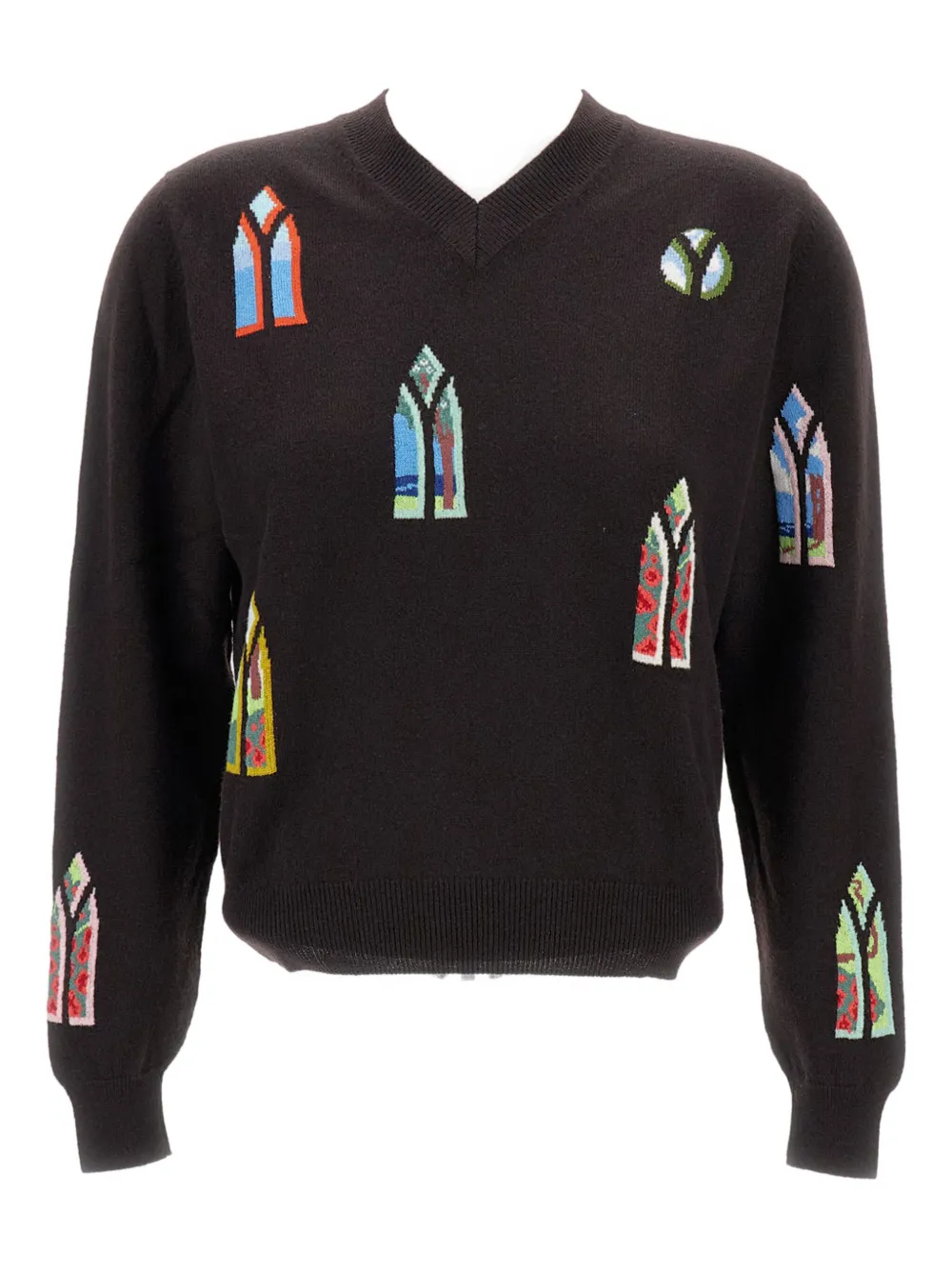 Геометрический свитер с V-образным вырезом Barrie, коричневый
Геометрический свитер с V-образным вырезом Barrie, коричневый