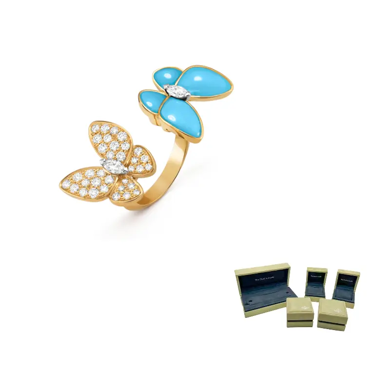 Два кольца серии Butterfly для женщин Van Cleef & Arpels, синий/золотой
Два кольца серии Butterfly для женщин Van Cleef & Arpels, синий/золотой