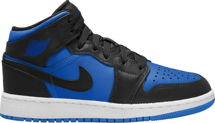 Кроссовки Air Jordan 1 Mid GS 'Black Royal Blue', синий 
Кроссовки Air Jordan 1 Mid GS 'Black Royal Blue', синий