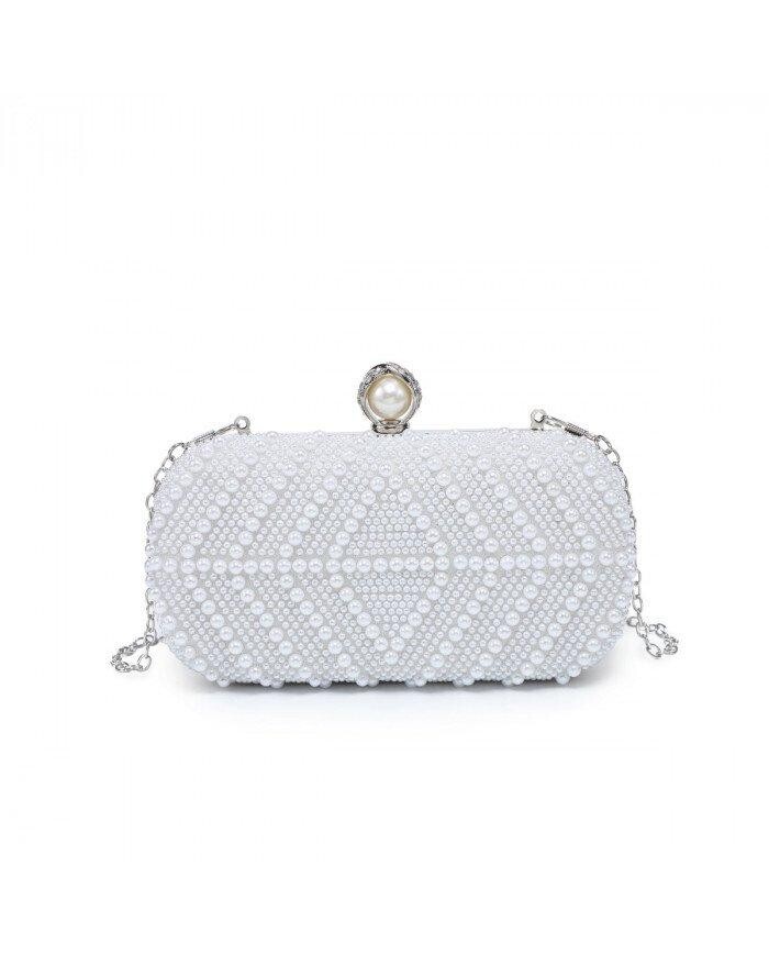 Односторонняя сумка с жемчугом Diamante спереди JFY, серебро
Односторонняя сумка с жемчугом Diamante спереди JFY, серебро