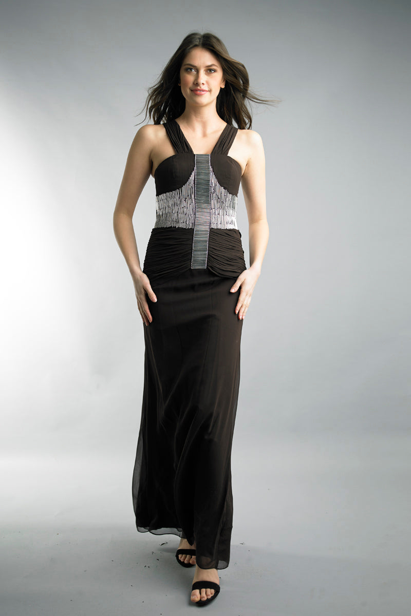 Вечернее платье с отделкой из стекляруса Basix Black Label, коричневый
Вечернее платье с отделкой из стекляруса Basix Black Label, коричневый