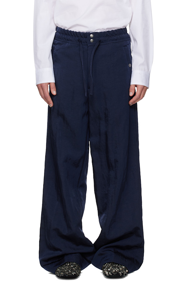 Брюки из саржи Dries Van Noten, темно-синий
Брюки из саржи Dries Van Noten, темно-синий