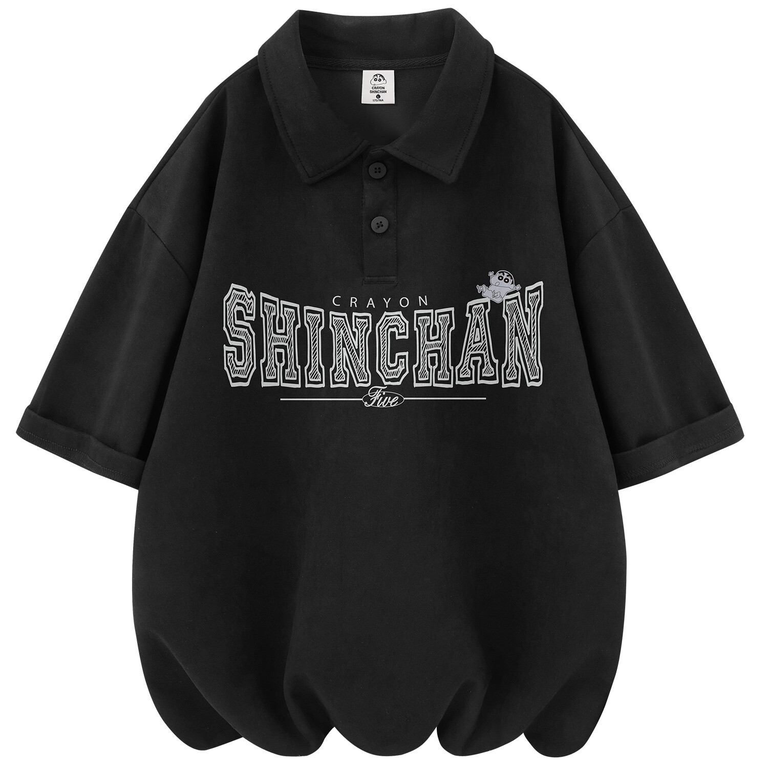 Рубашка-поло унисекс Crayon Shinchan/Crayon Shinchan, Черный 
Рубашка-поло унисекс Crayon Shinchan/Crayon Shinchan, Черный