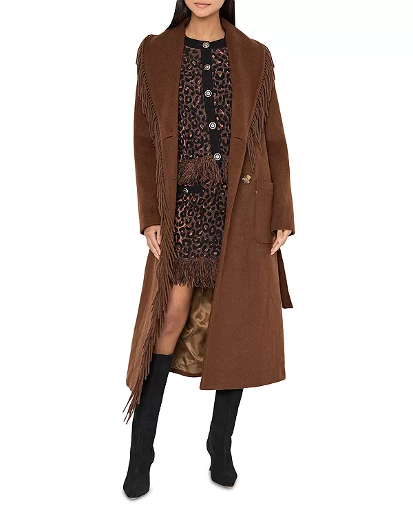 Пальто Уайатта с бахромой Milly, коричневый
Пальто Уайатта с бахромой Milly, коричневый